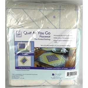 Quilt As You Go Kit Set 6 Placemats Casablanca Sew By Number Pre Printed Batting
